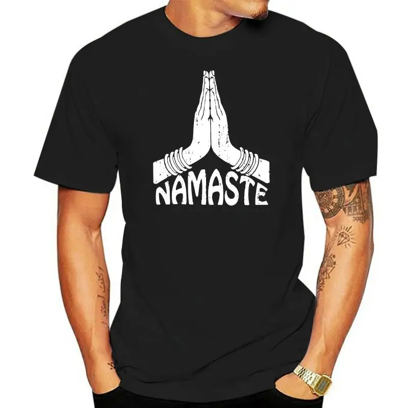 100% Bombaža, Kratek Rokav, O-vrat Vrhovi Tee Majice za Odrasle Namaste Yogatraining Meditacija Majica s kratkimi rokavi