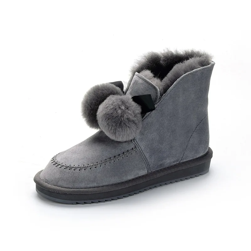 2023 Brezplačna Dostava Nov Prihod Pravega Krzna Klasični Lahki čevlji Prave Ovčje Usnje Sneg Škornji Zimski Čevlji za Ženske