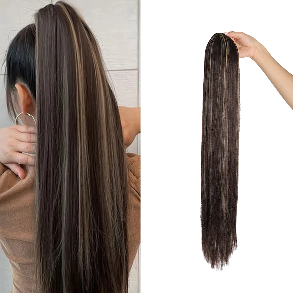 DanBo Lasuljo čop ženske dolge lase dolge ravne lase vrvico slog simulacije las lasuljo naravnih čop las razširitve