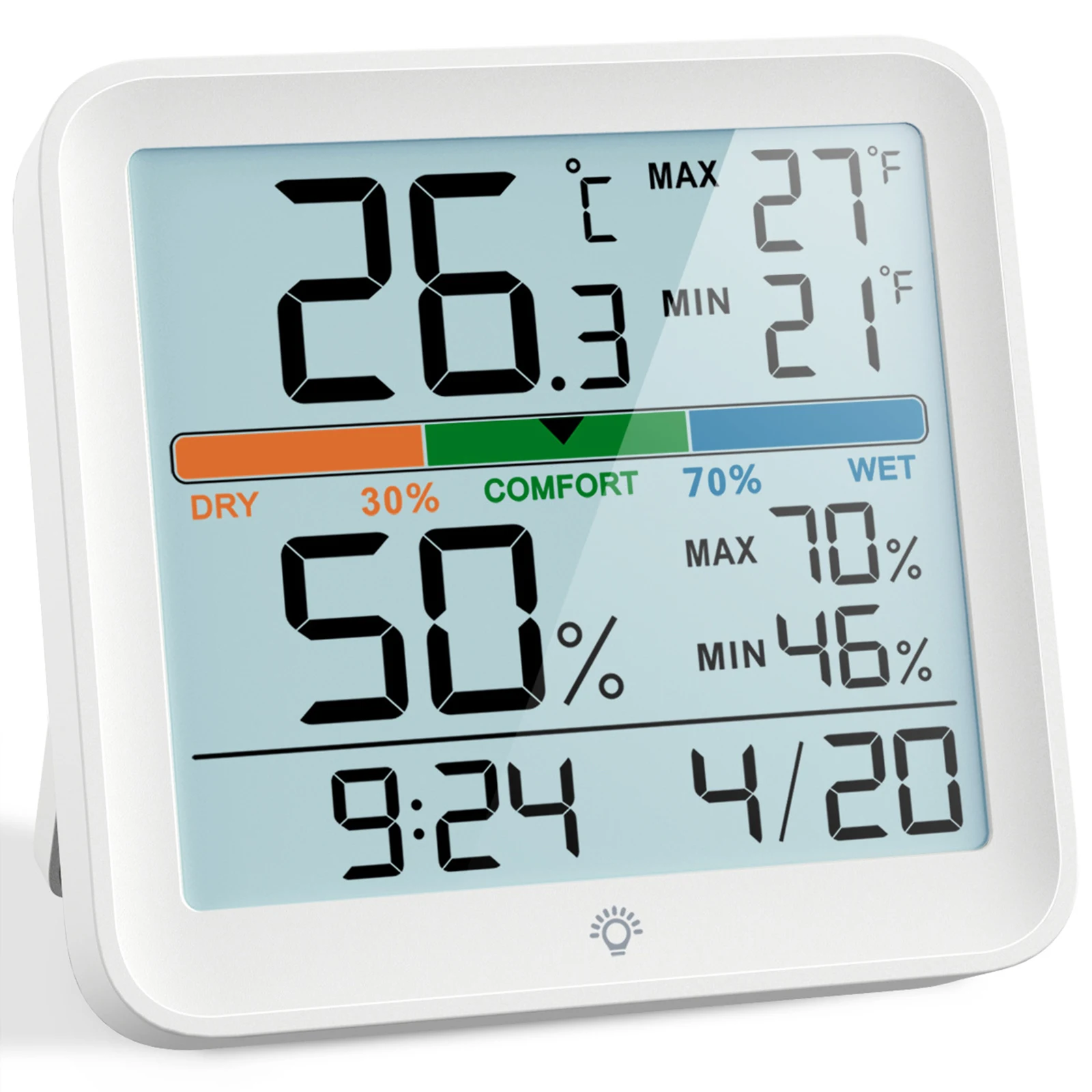 Gospodinjski Termometri Digitalni Lcd Temperatura Higrometer Ura Doma Notranjo Uro za Spalnice, Pisarne, Doma, Otroška Soba,vrt