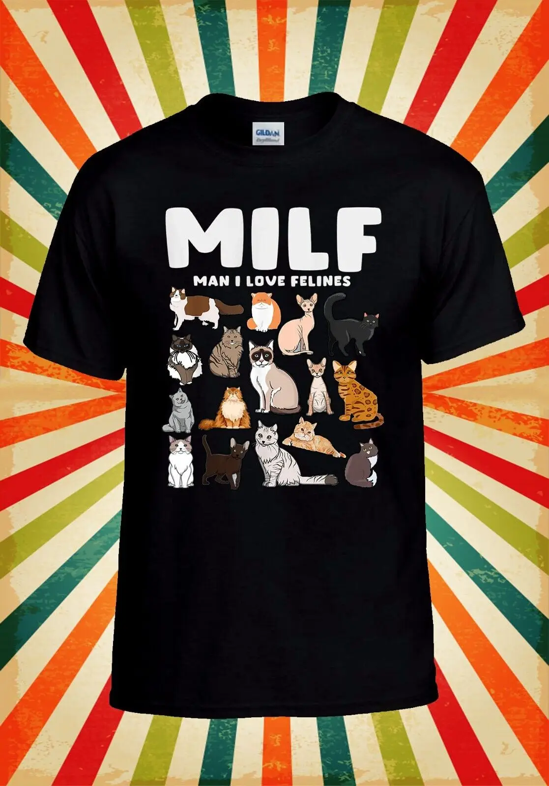 MILF Man I Love Felines Smešno majica s kratkimi rokavi Moški Ženske Unisex Baseball Majica s kratkimi rokavi Top 3068