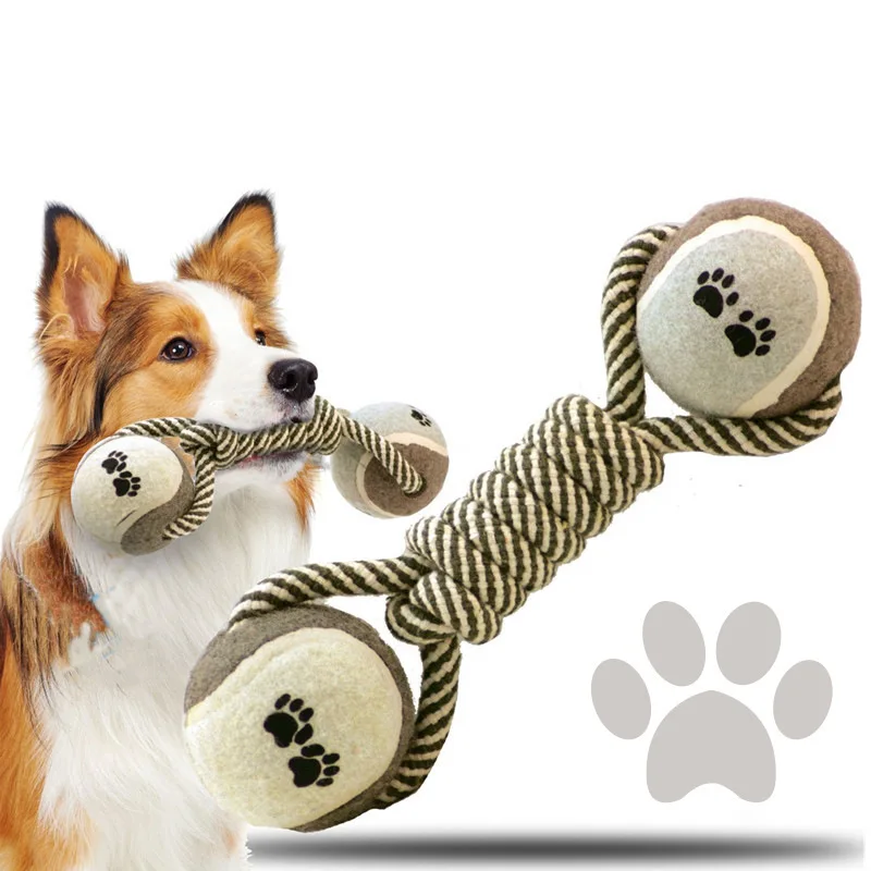 Pes Začetnih Usposabljanje Bombaž Vrvi Tenis Ročka Lutka Igrača Molarno Vrvi Vozel Žogo, ki je Primerna za Srednje in Velike Pse Igra